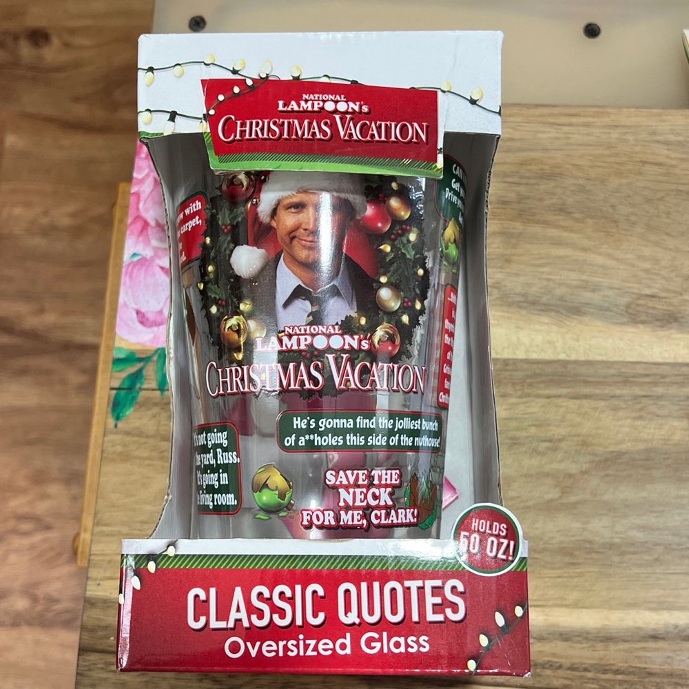 National Lampoon's Christmas Vacation Classic Quotes 50 oz.Oversized Glass NEW